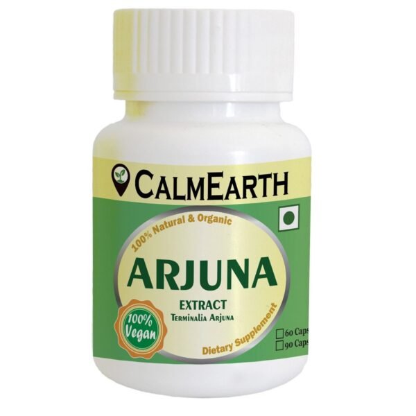 Arjuna Extract Capsules capsules close-up view by CalmEarth