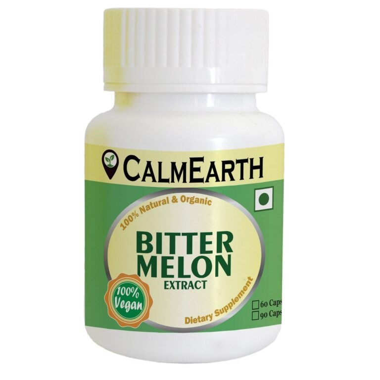 Bitter Melon Extract Capsules capsules close-up view by CalmEarth