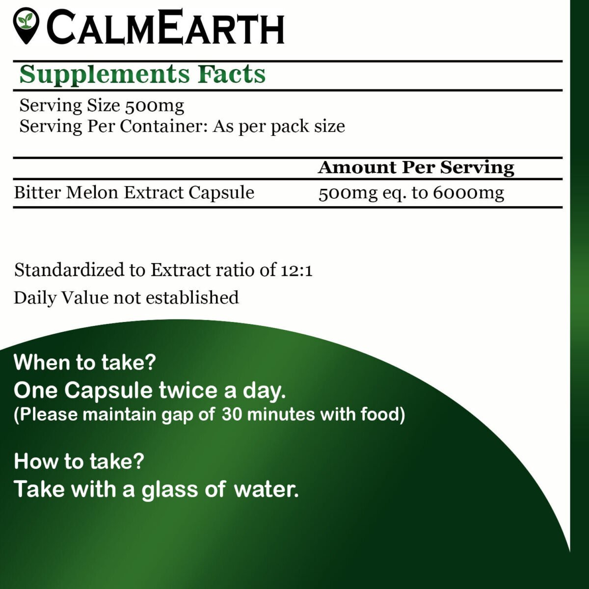 Bitter Melon Extract Capsules capsules organic herbal product by CalmEarth