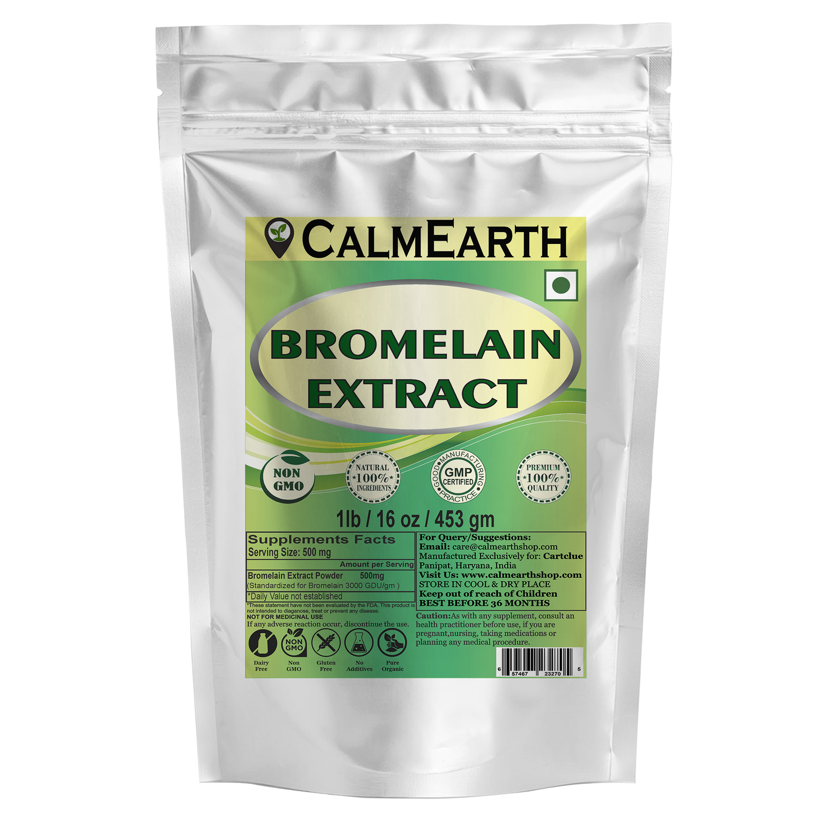 bromelain-extract-powder-1lb Bromelain Extract Powder powder organic herbal supplement by CalmEarth