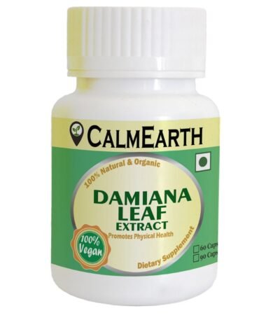 Damiana Extract Capsules capsules close-up view by CalmEarth