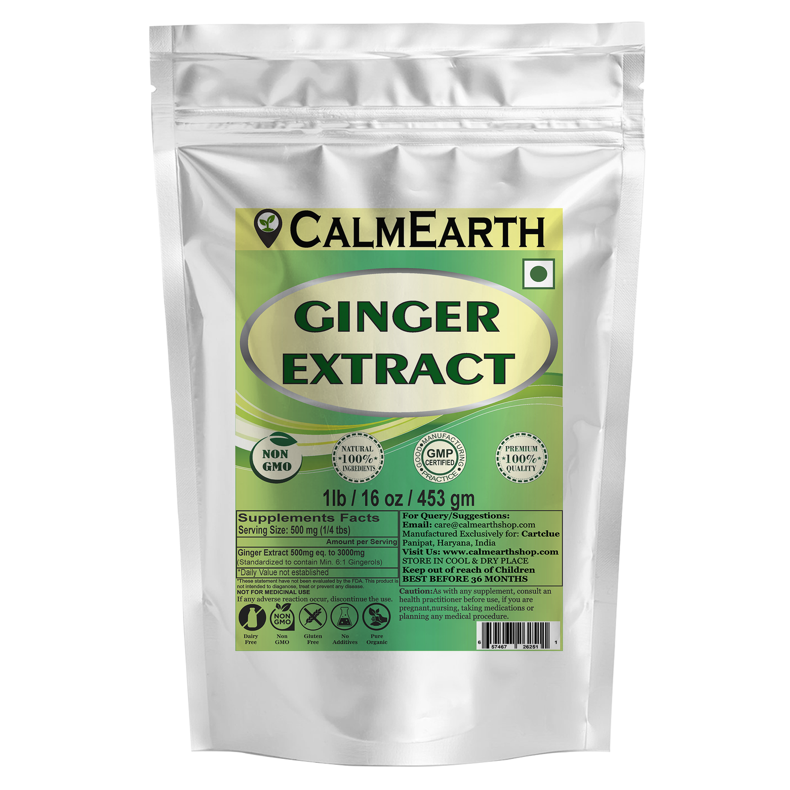 ginger-extract-powder-1lb Ginger Extract Powder powder organic herbal supplement by CalmEarth