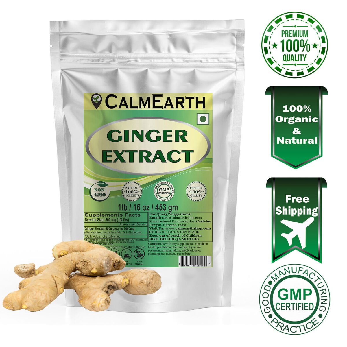 Ginger Extract Powder powder fine texture close-up by CalmEarth