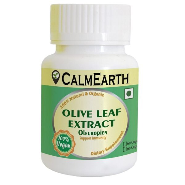 Olive Leaf Extract Capsules capsules close-up view by CalmEarth