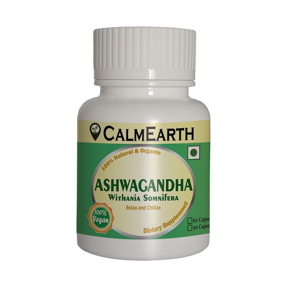 organic-ashwagandha-capsules-front Organic Ashwagandha Capsules capsules close-up view by CalmEarth