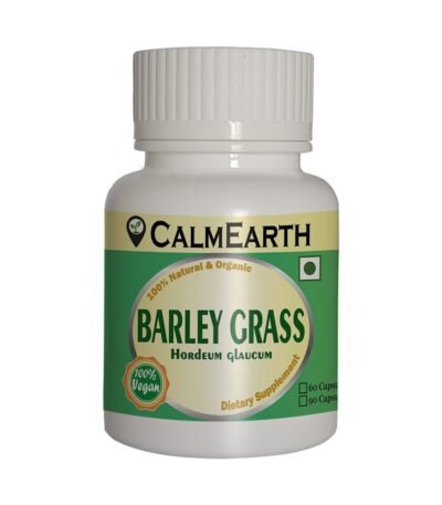 Organic Barley Grass Capsules capsules close-up view by CalmEarth