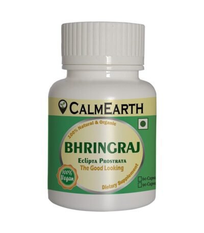 Organic Bhringraj Capsules capsules close-up view by CalmEarth
