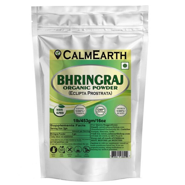 Organic Bhringraj Powder powder organic herbal supplement by CalmEarth
