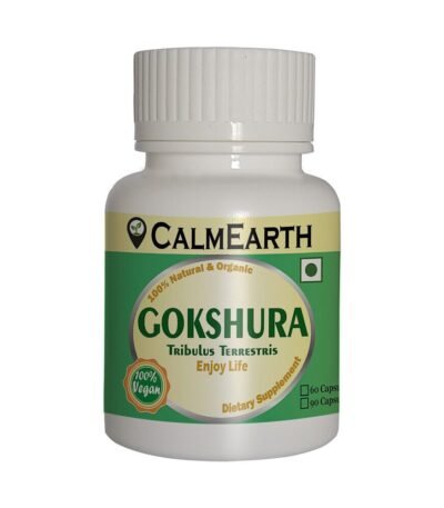 Organic Gokshura Capsules capsules close-up view by CalmEarth