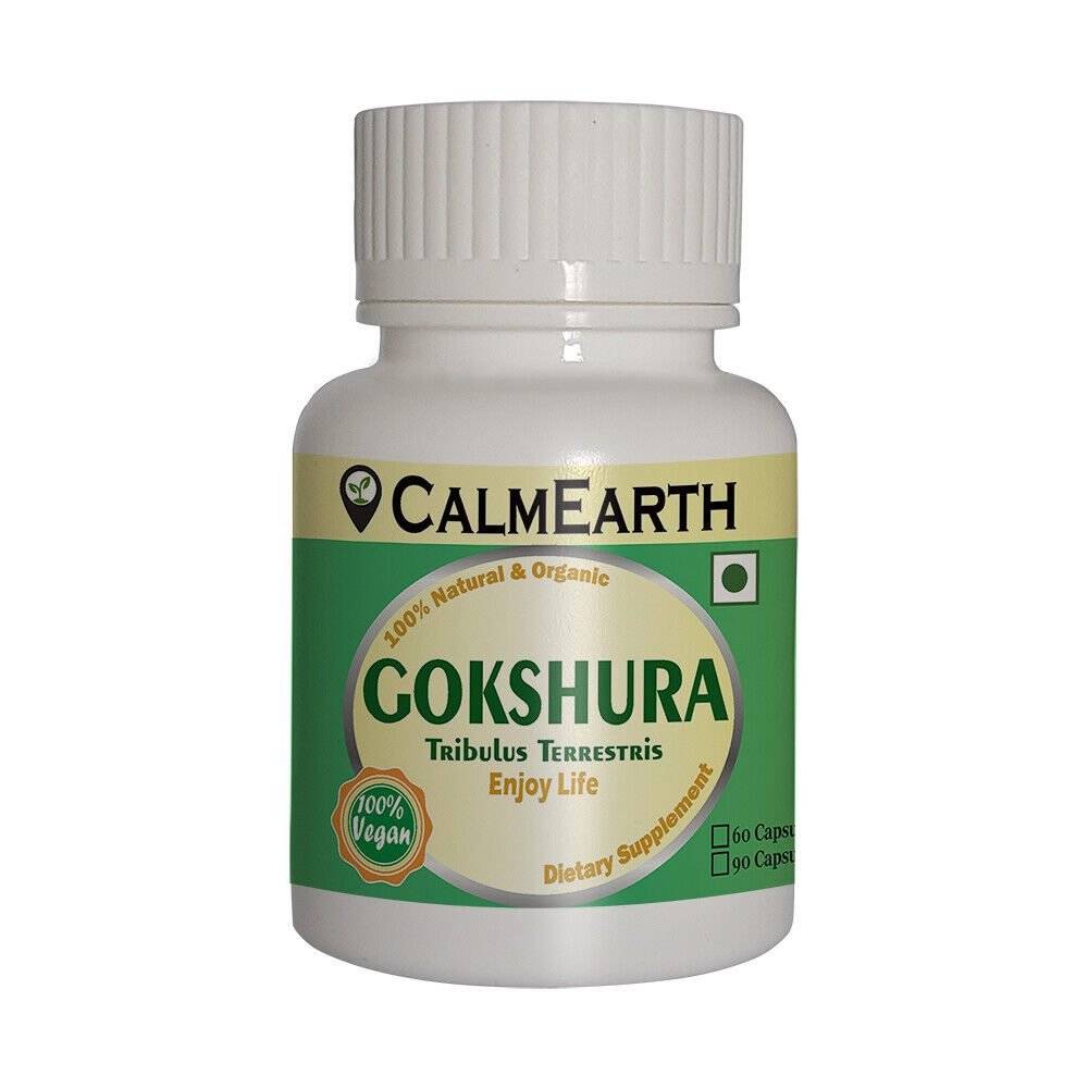 organic-gokshura-capsules-front Organic Gokshura Capsules capsules close-up view by CalmEarth