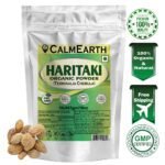 Organic Haritaki Powder powder fine texture close-up by CalmEarth