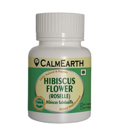 Organic Hibiscus Capsules capsules close-up view by CalmEarth