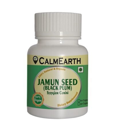 Organic Jamun Seed Capsules capsules close-up view by CalmEarth