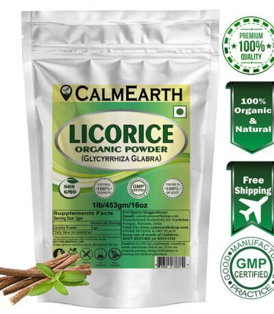 Organic Licorice Root Powder powder fine texture close-up by CalmEarth