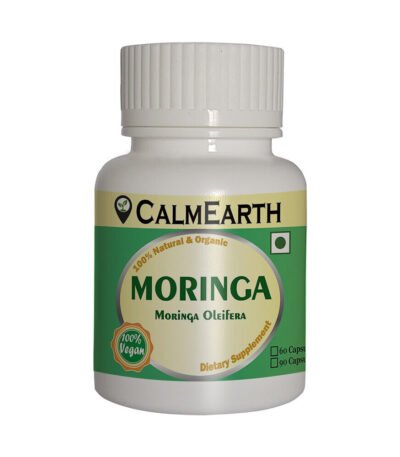 Organic Moringa Capsules capsules close-up view by CalmEarth