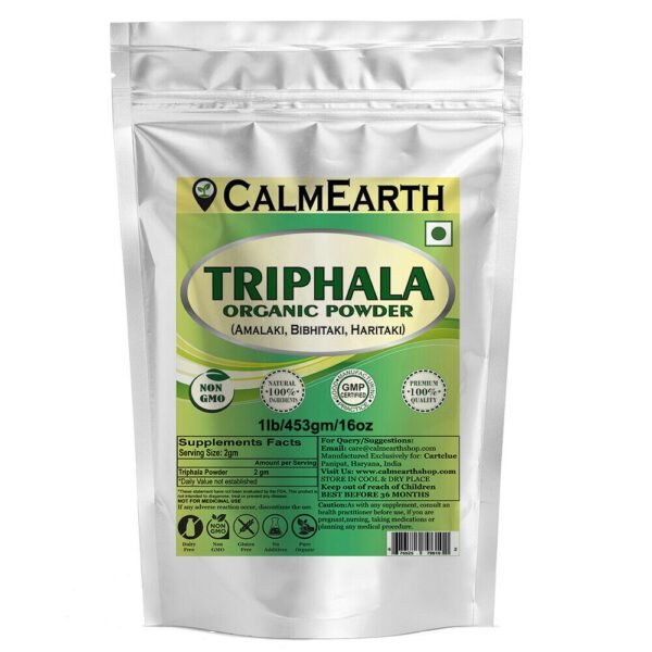 Organic Triphala Powder powder organic herbal supplement by CalmEarth