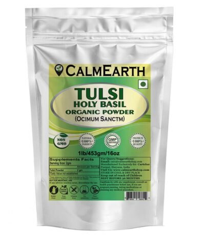Organic Tulsi Powder powder organic herbal supplement by CalmEarth