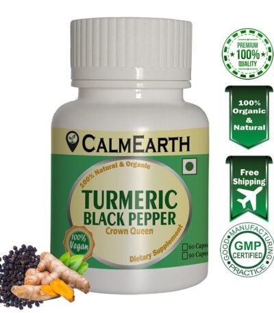 Organic Turmeric + Black Pepper Capsules Calmearth benefits — CalmEarth organic herbal supplement