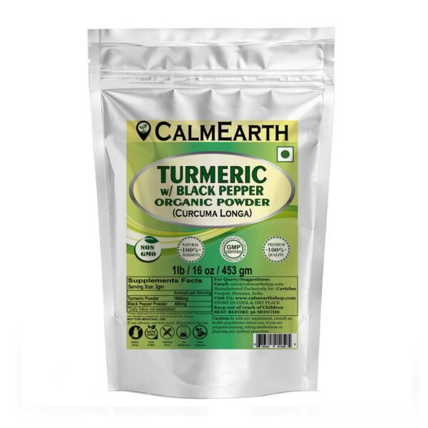 Organic Turmeric + Black Pepper Powder 1lb benefits — CalmEarth organic herbal supplement