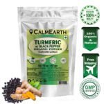 Organic Turmeric + Black Pepper Powder Calmearth benefits — CalmEarth organic herbal supplement