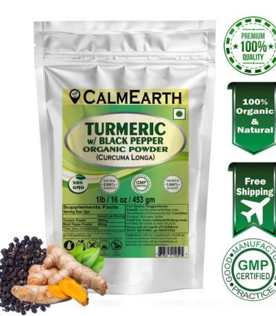 Organic Turmeric + Black Pepper Powder Calmearth benefits — CalmEarth organic herbal supplement