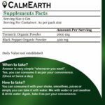 Organic Turmeric + Black Pepper Powder Supplement Facts benefits — CalmEarth organic herbal supplement