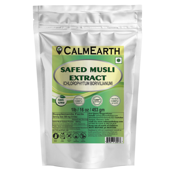 Safed Musli Extract Powder powder organic herbal supplement by CalmEarth