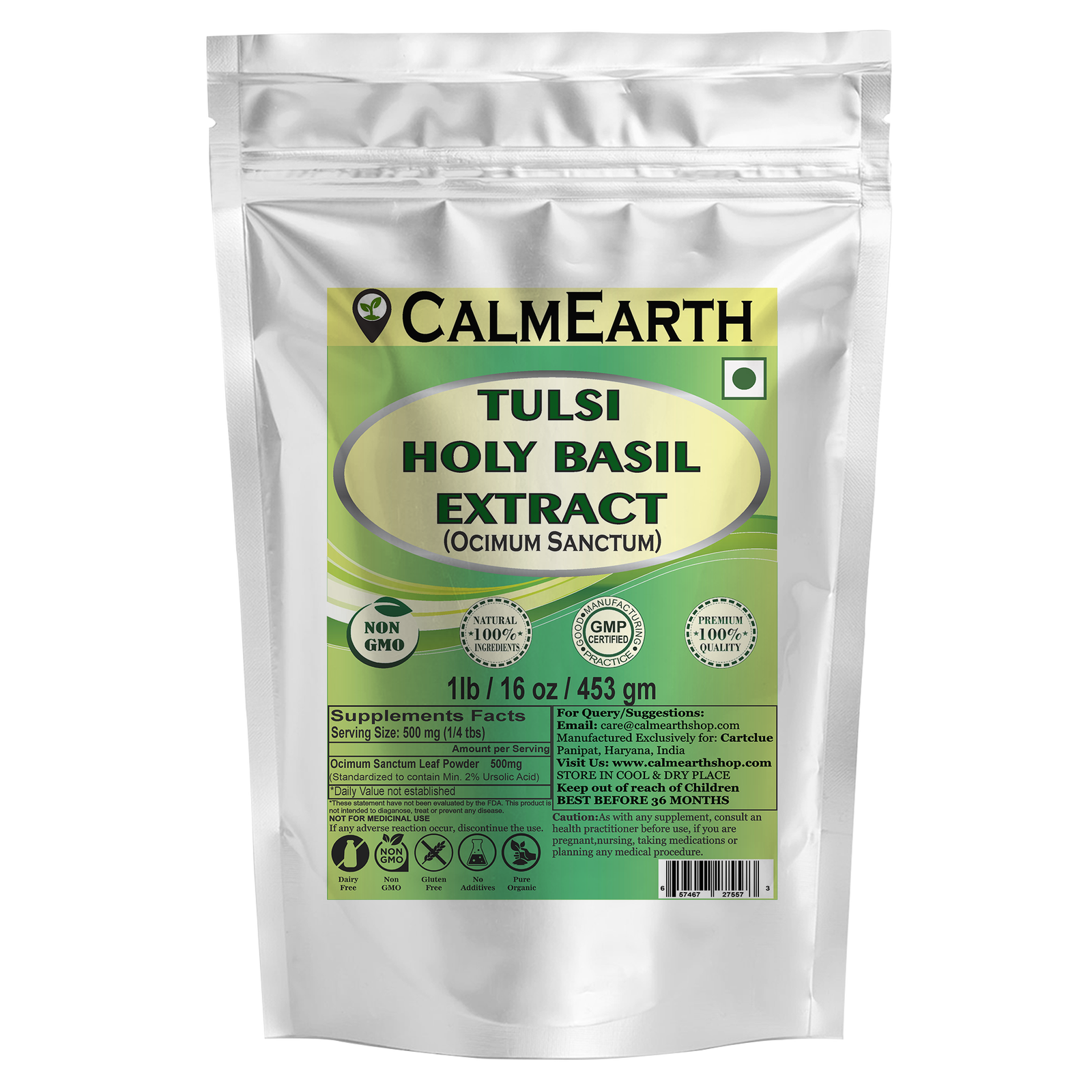 tulsi-extract-powder-1lb Tulsi Extract Powder powder organic herbal supplement by CalmEarth