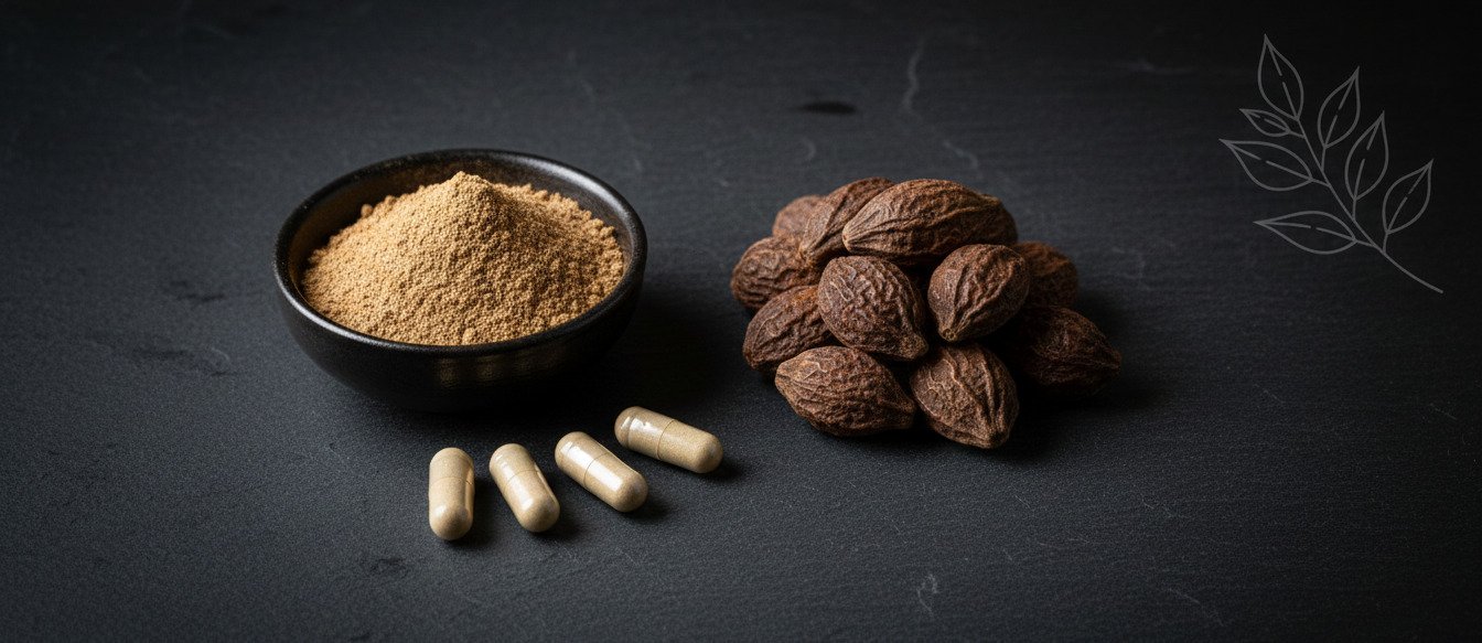 Haritaki Extract Powder benefits — CalmEarth organic herbal supplement