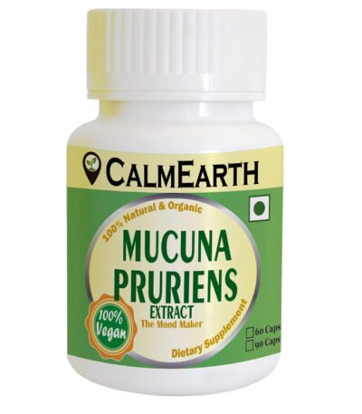 Mucuna Pruriens Extract Capsules capsules close-up view by CalmEarth