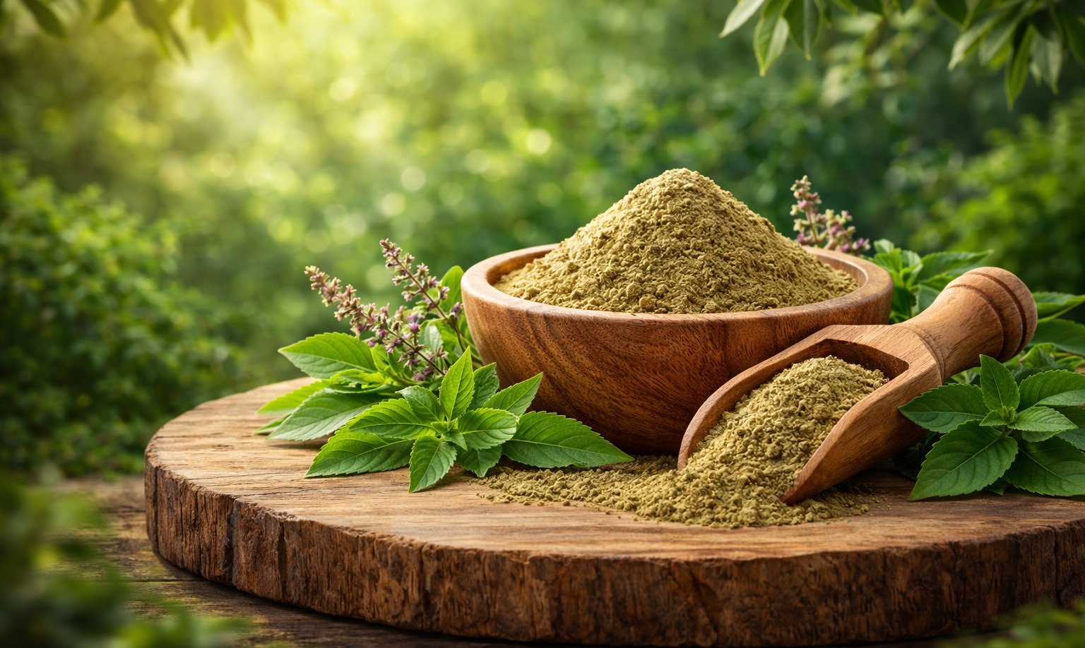 Tulsi Extract Powder benefits — CalmEarth organic herbal supplement