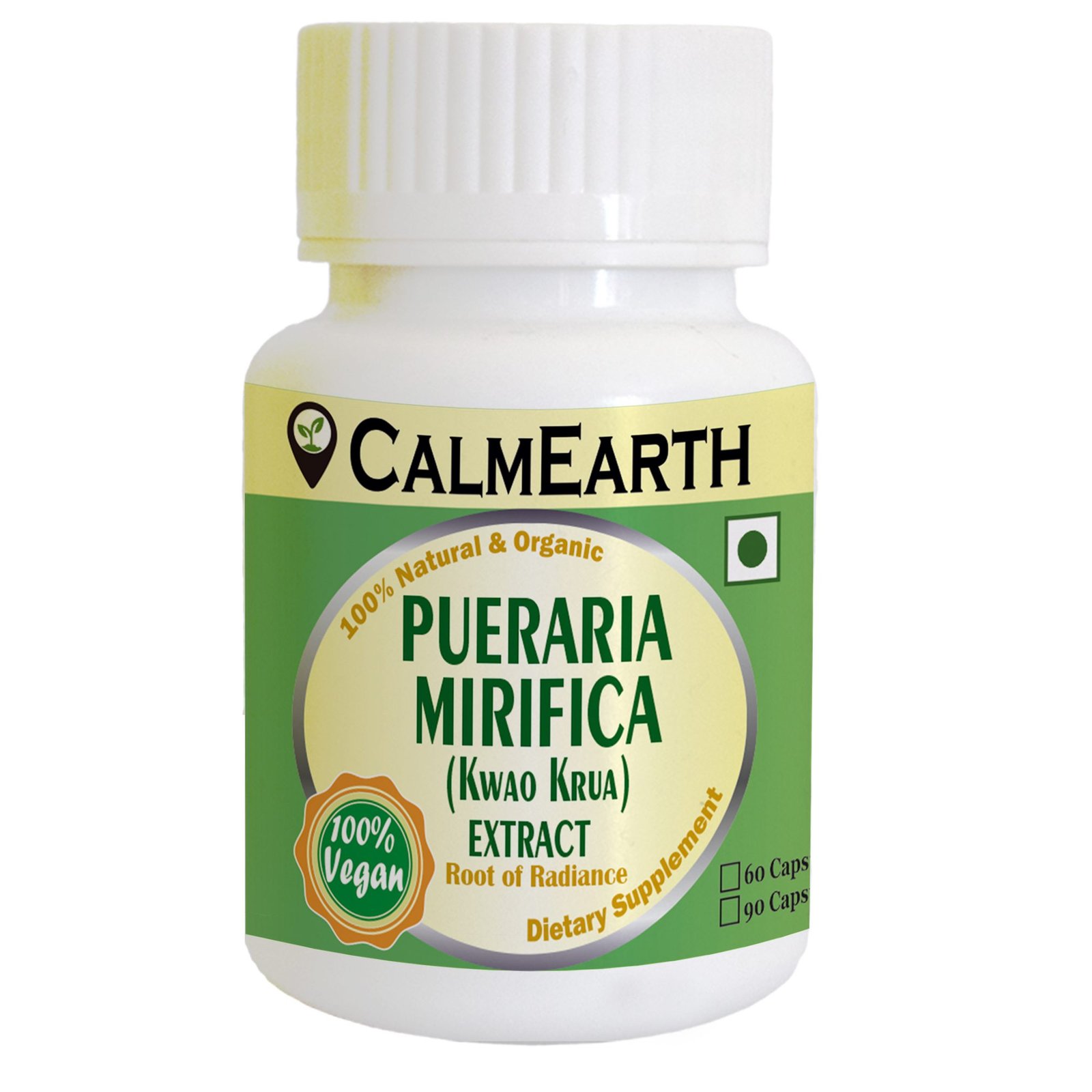 pueraria front CalmEarth Pueraria Mirifica 10:1 Extract Capsules 500 mg - Image 1